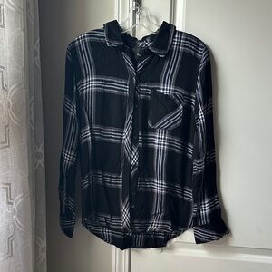 Rails Navy and White Plaid Shirt